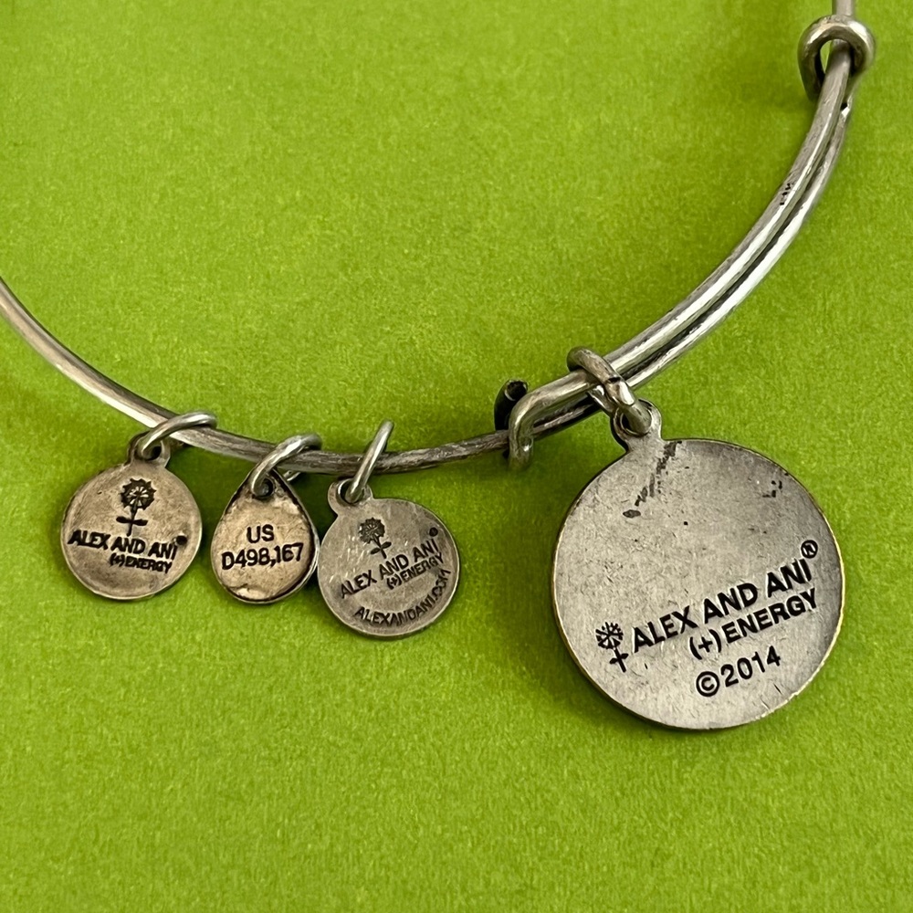 Alex and Ani Bangle Bracelet, Sterling Silver Daughter Charm - Picture 5 of 6